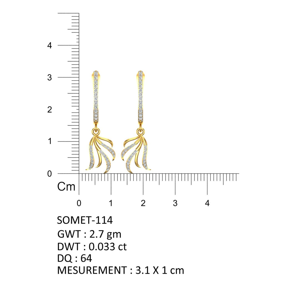 Aurora Feather Diamond Hoops