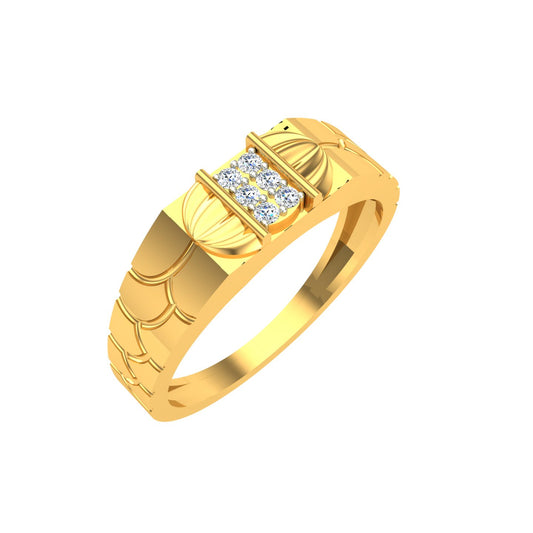 men's diamond-studded finger ring