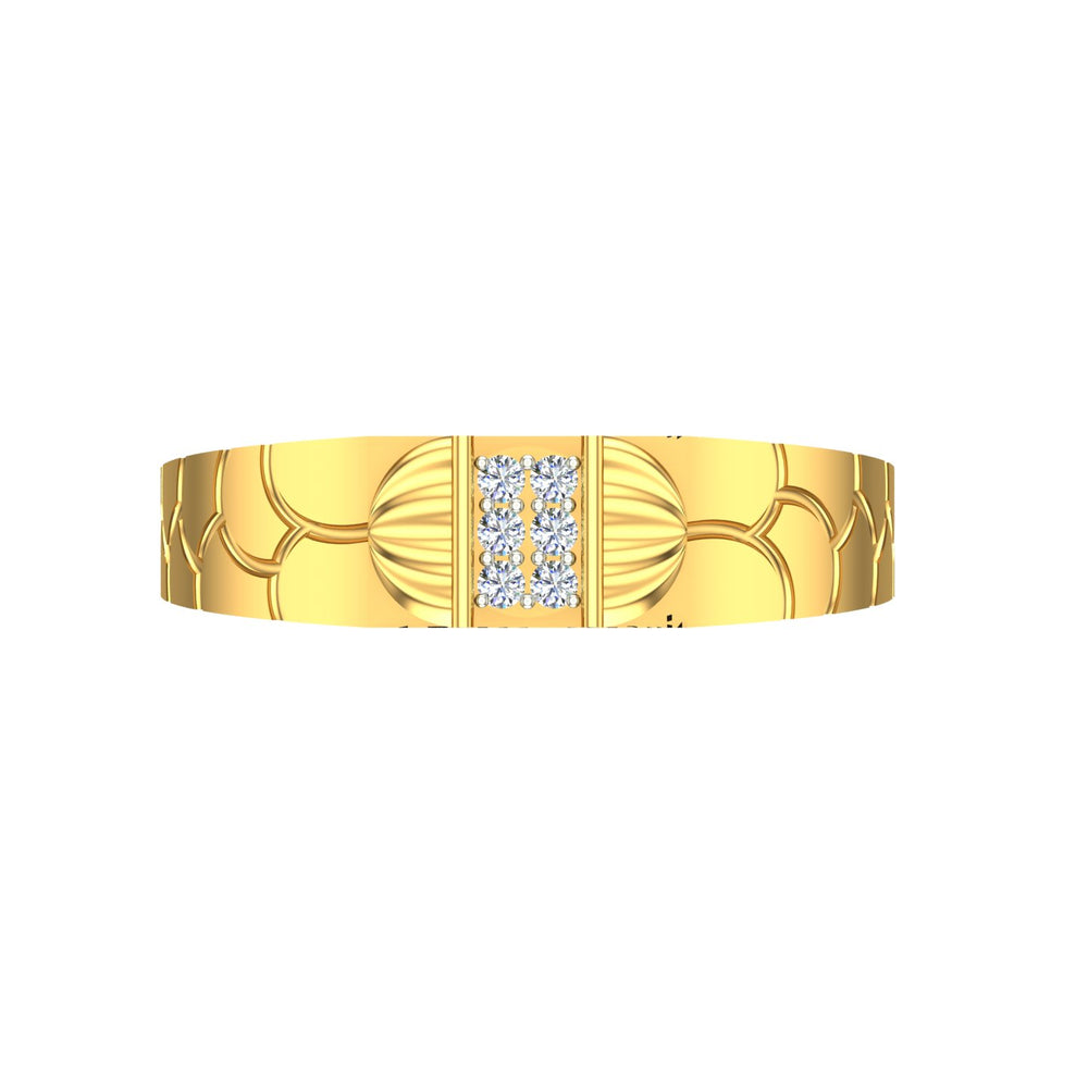 men's diamond-studded finger ring