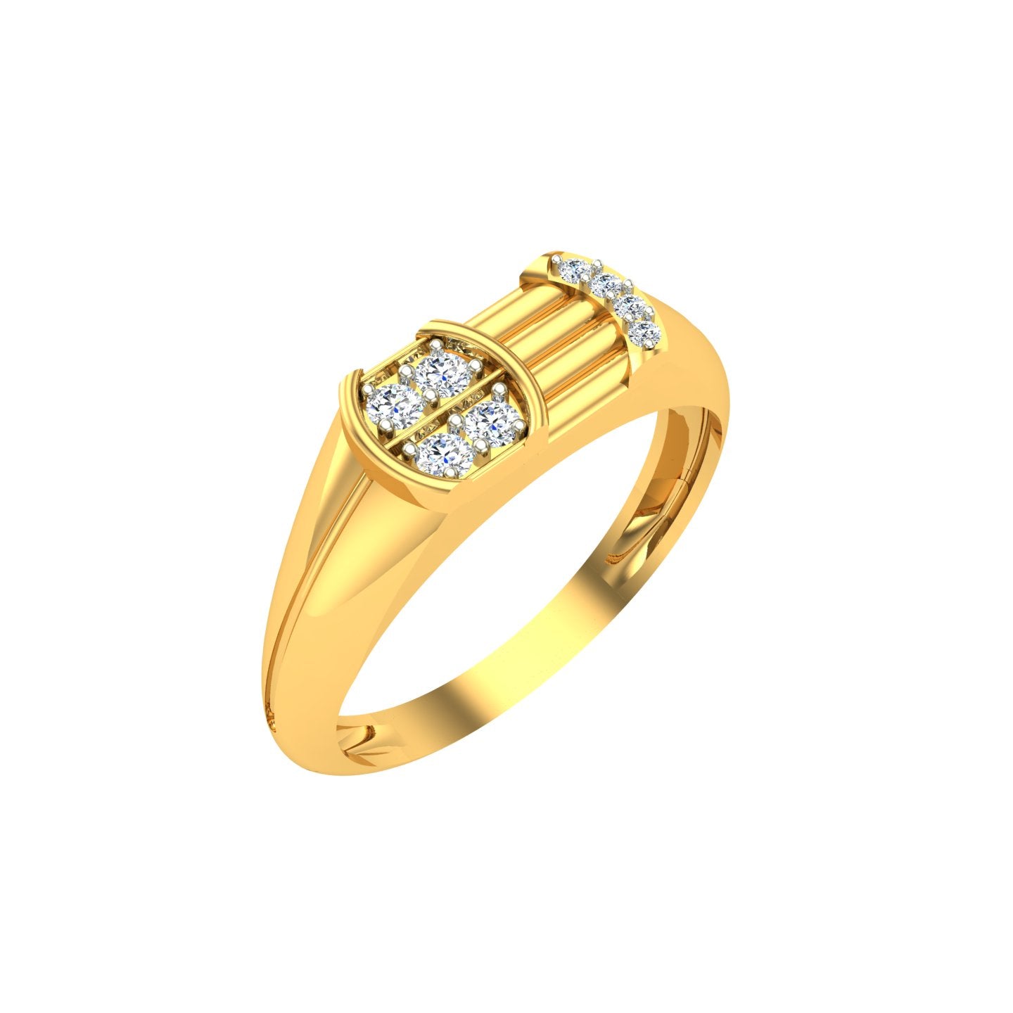 men's diamond-studded finger ring