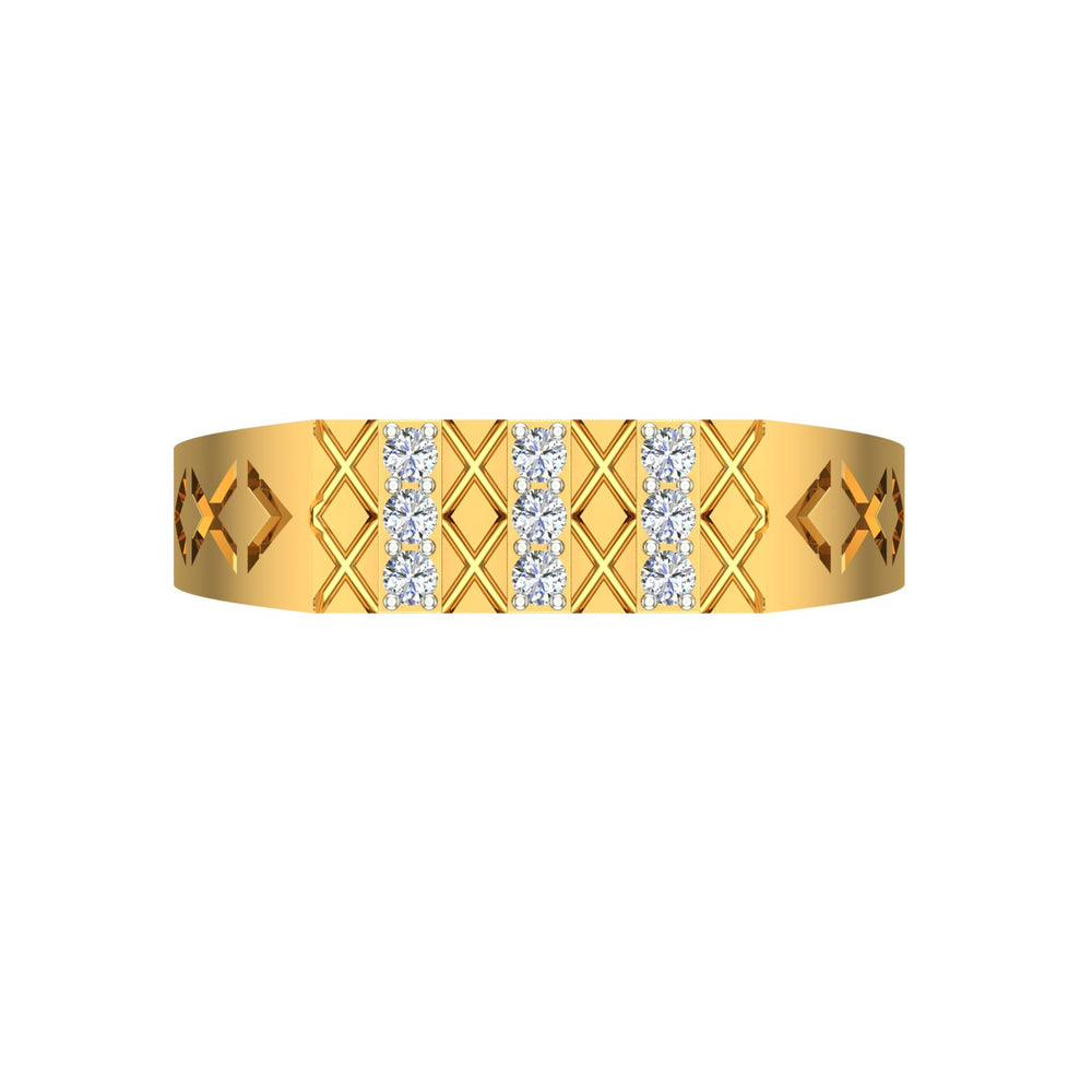 Linear Texture Diamond Ring