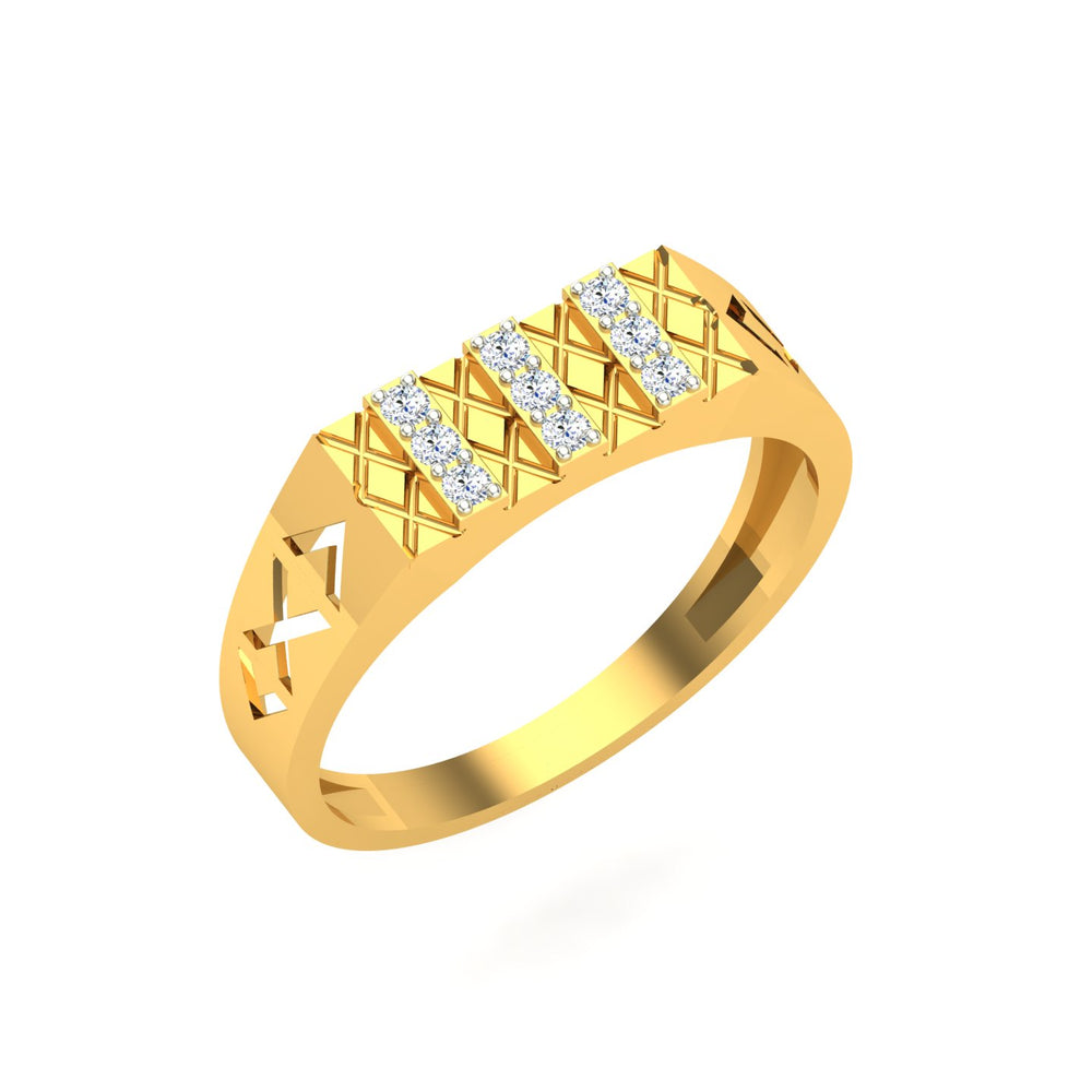 Linear Texture Diamond Ring