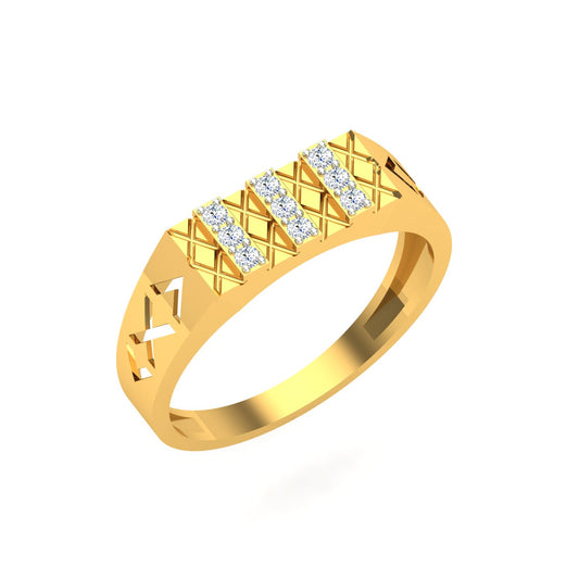 Linear Texture Diamond Ring