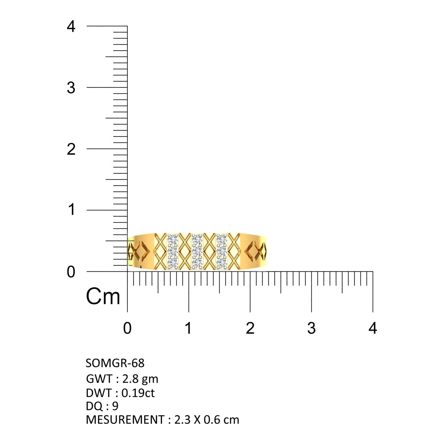 Linear Texture Diamond Ring