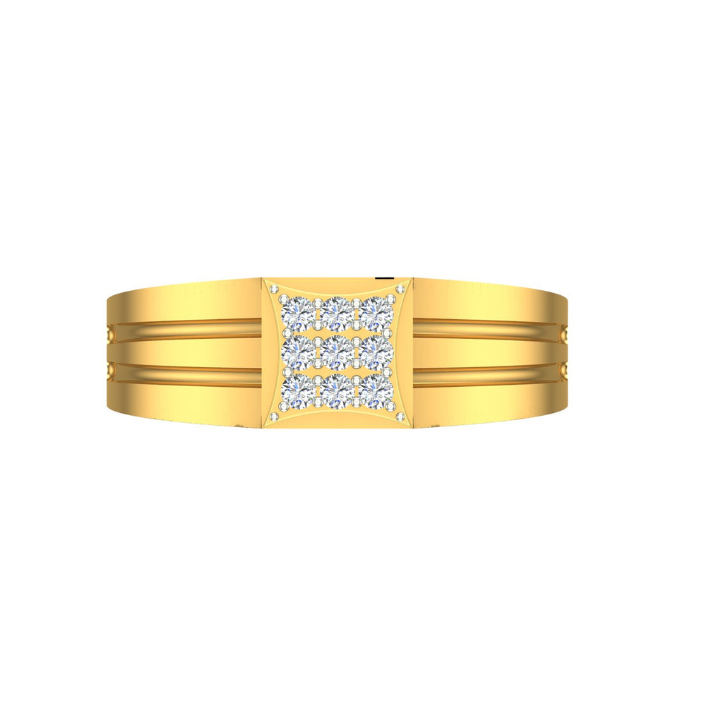 Diamond Studded Gold Ring