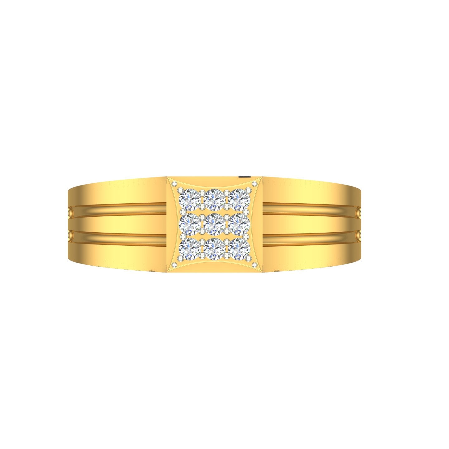 Diamond Studded Gold Ring