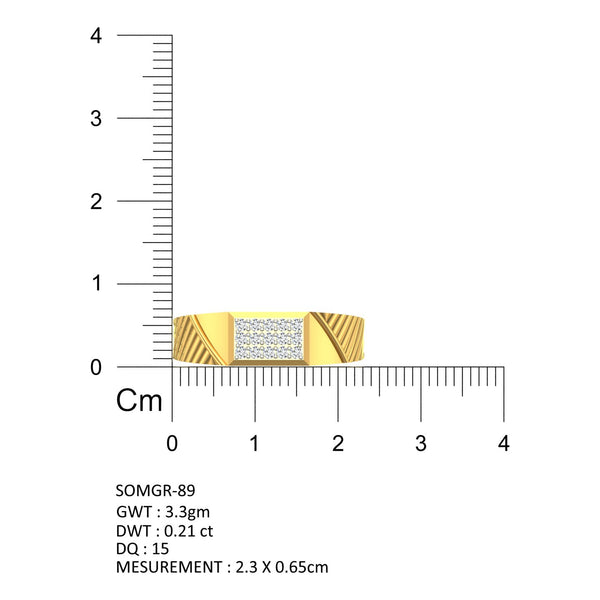 Men's diamond-studded yellow gold ring hover image
