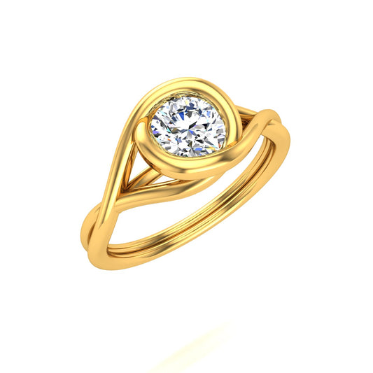 Swirl Halo Bypass Solitaire Ring