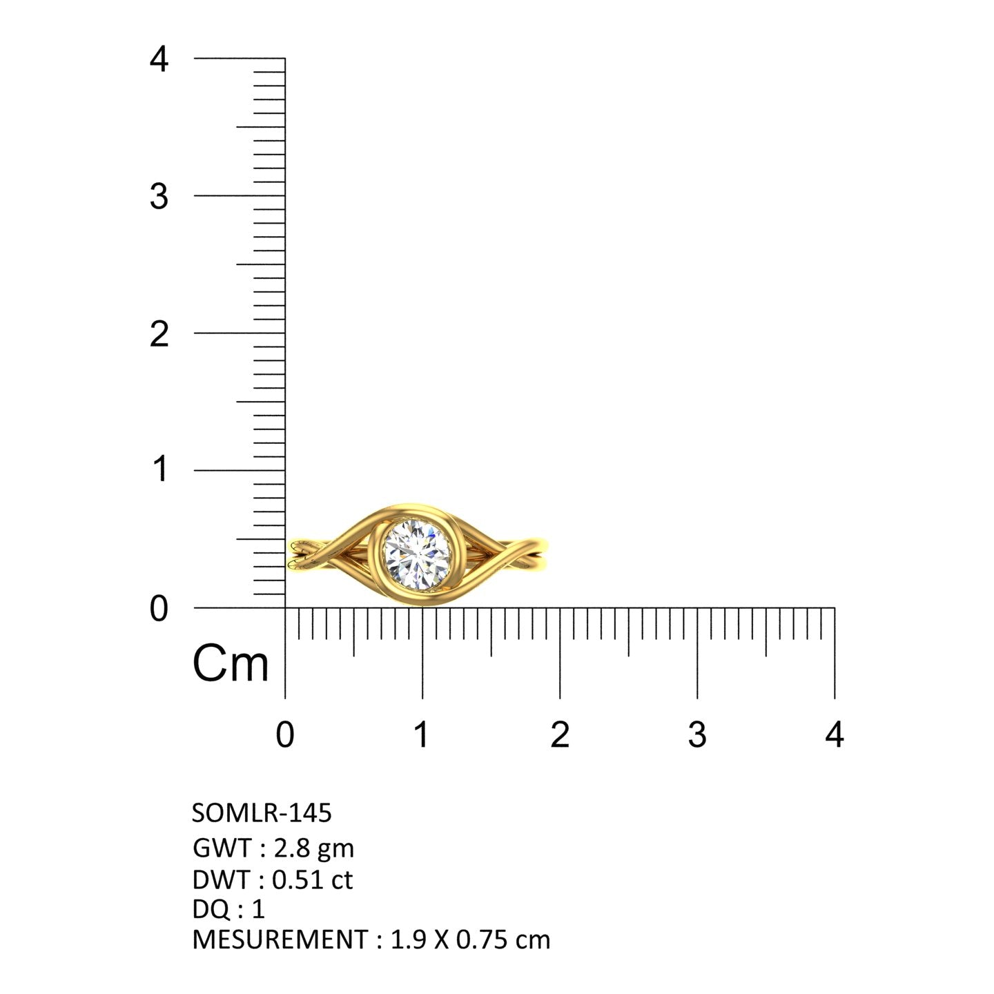 Swirl Halo Bypass Solitaire Ring