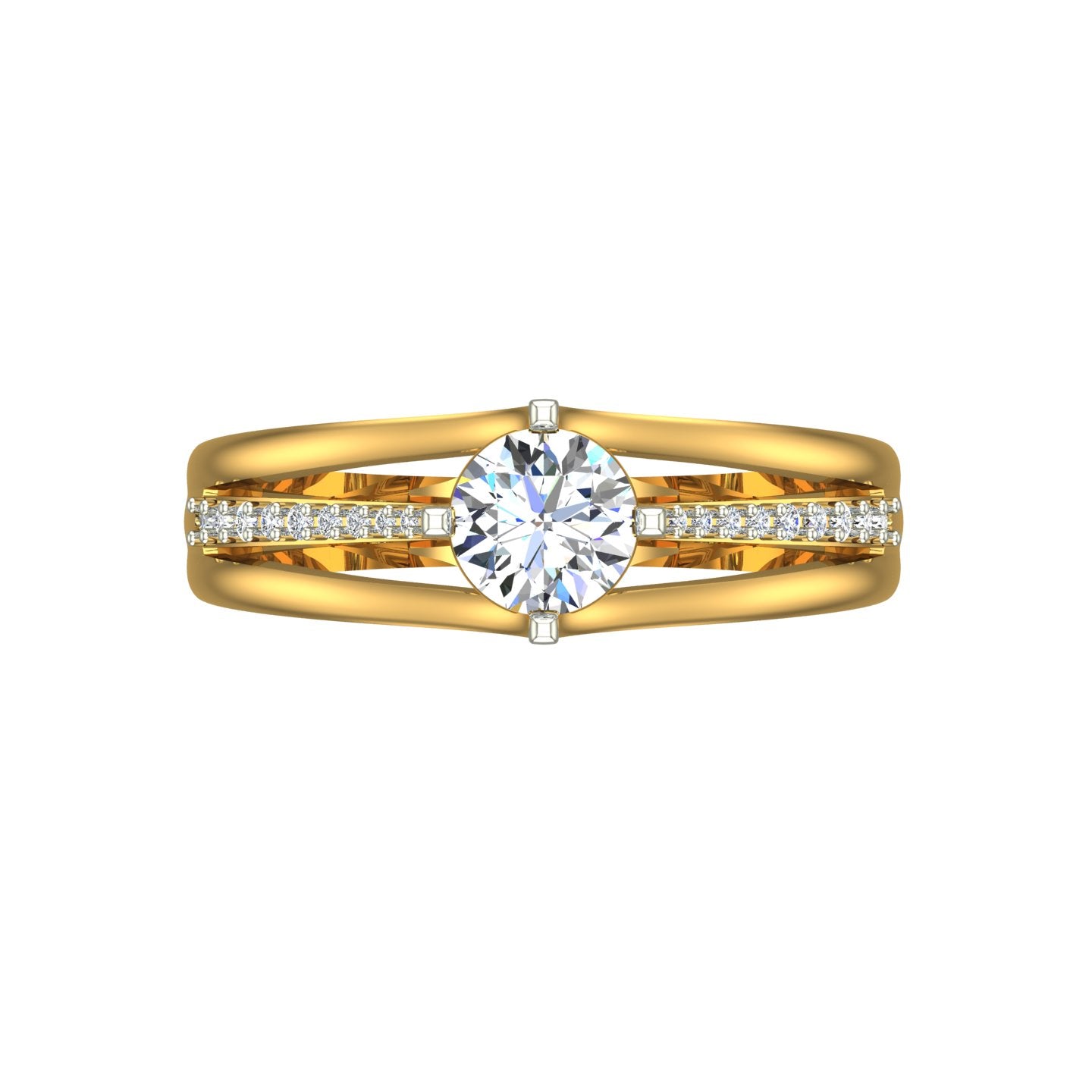 Crossed Multi-Strand Solitaire Ring