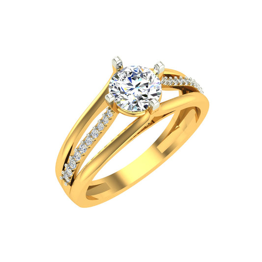 Crossed Multi-Strand Solitaire Ring