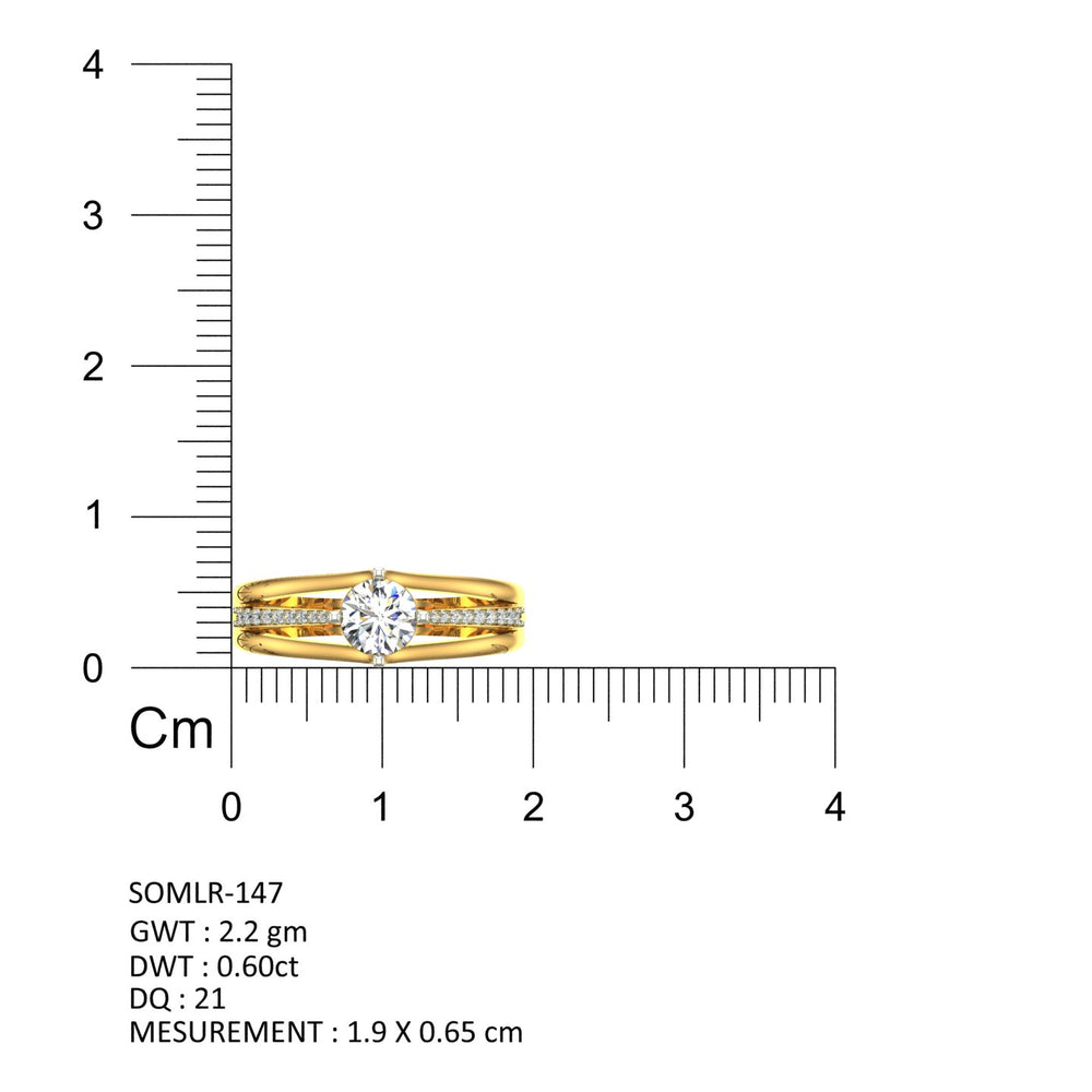 Crossed Multi-Strand Solitaire Ring