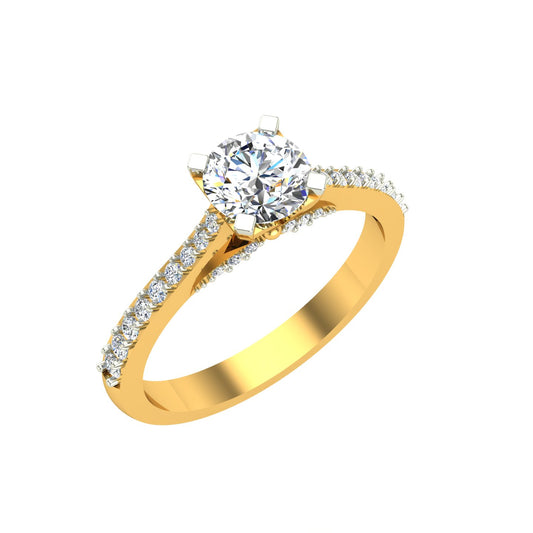 Classic Pave-Set Solitaire Engagement Ring