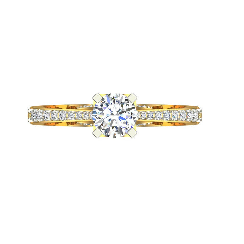 Classic Pave-Set Solitaire Engagement Ring