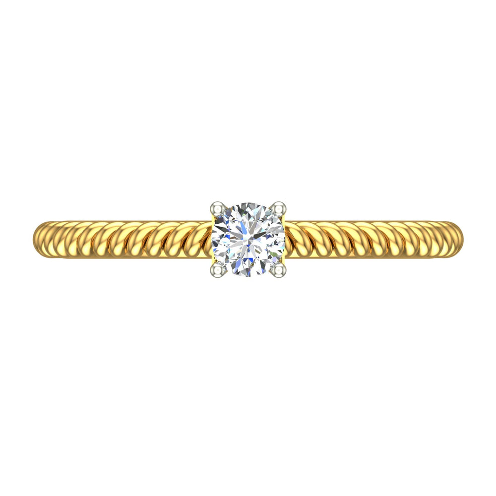 Twisted Rope Solitaire Ring