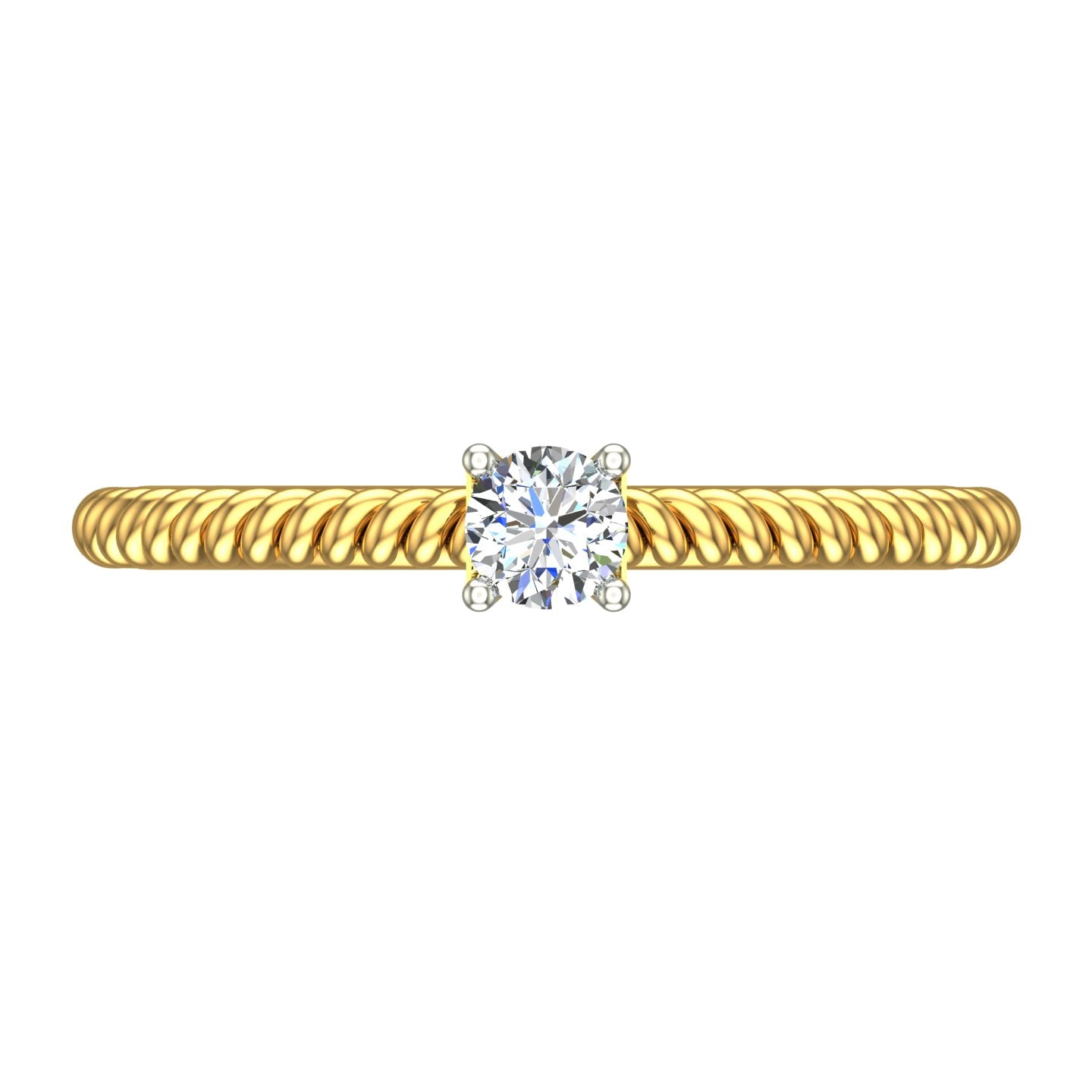 Twisted Rope Solitaire Ring