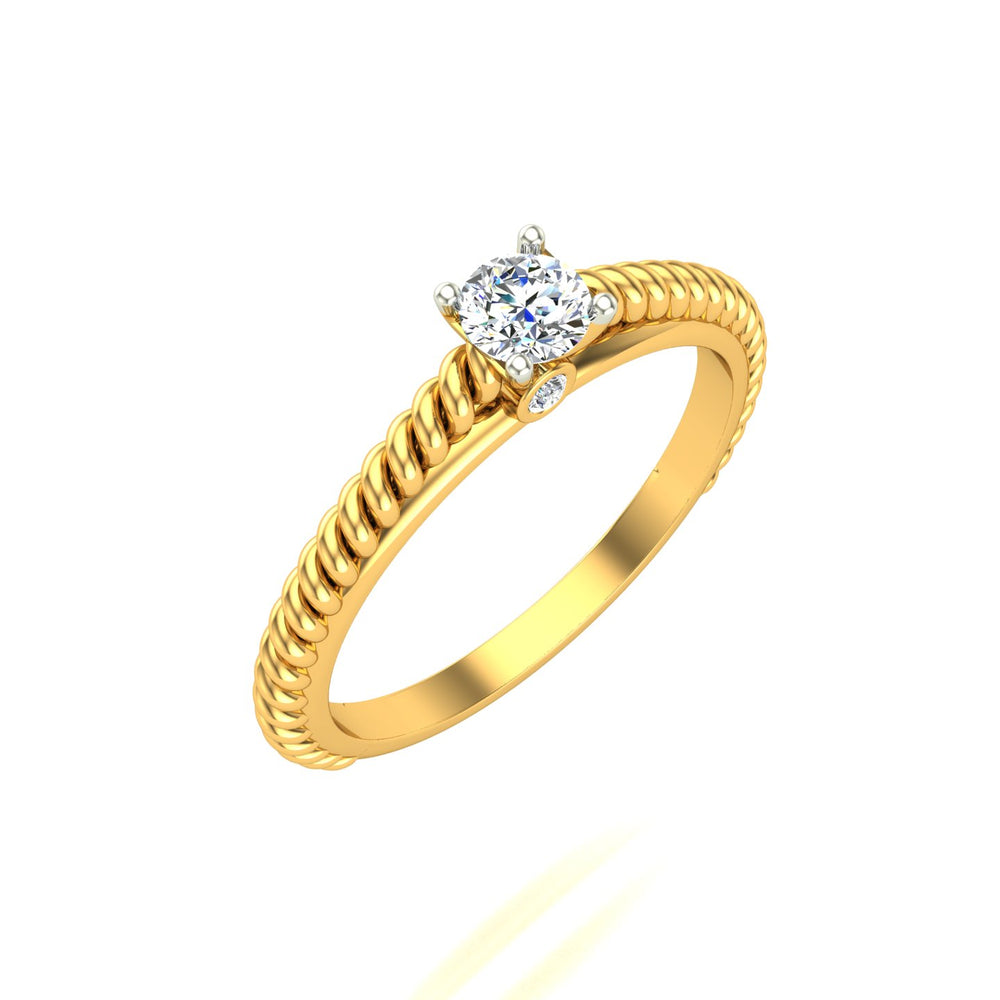 Twisted Rope Solitaire Ring