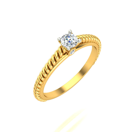 Twisted Rope Solitaire Ring