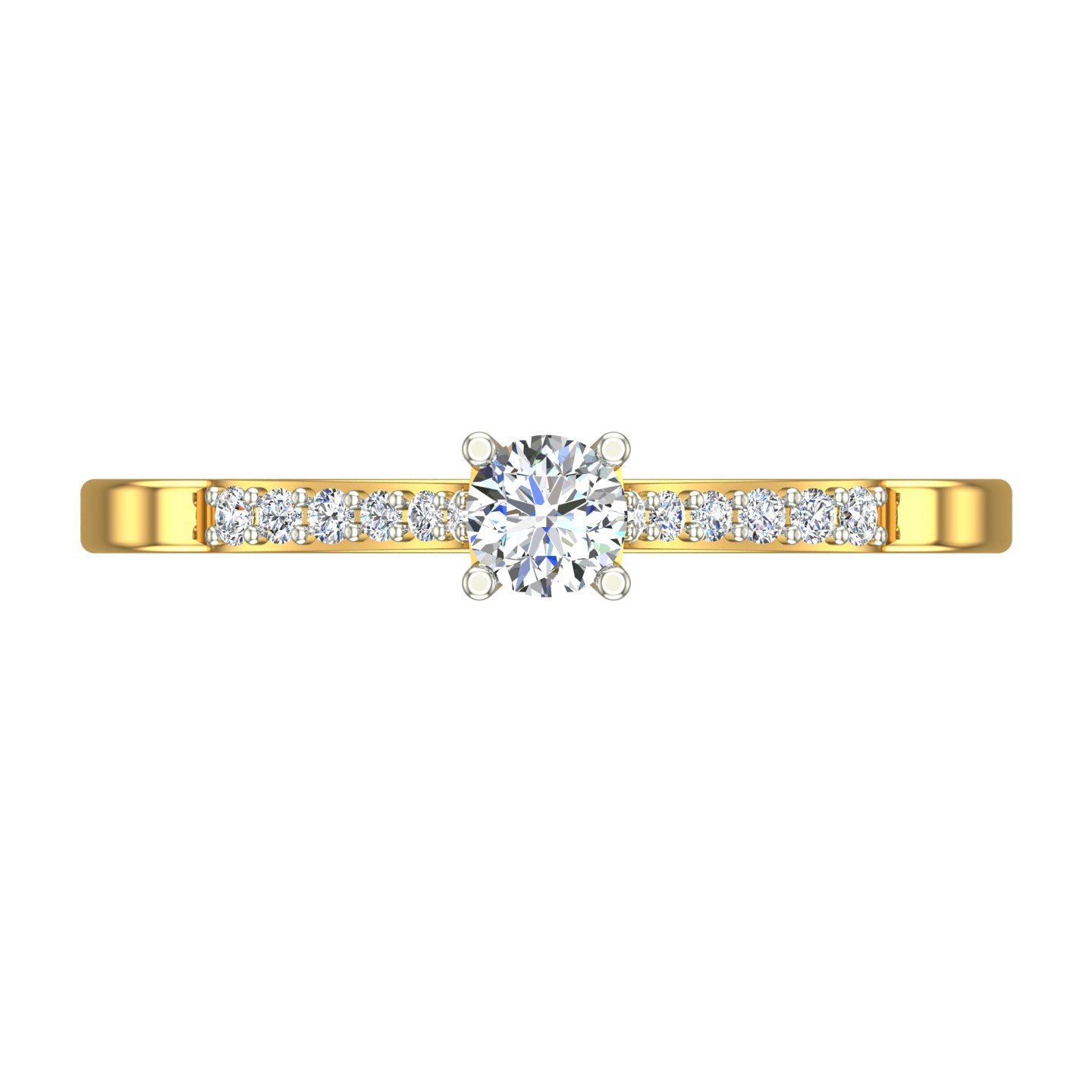 Pave-Set Cathedral Solitaire Ring
