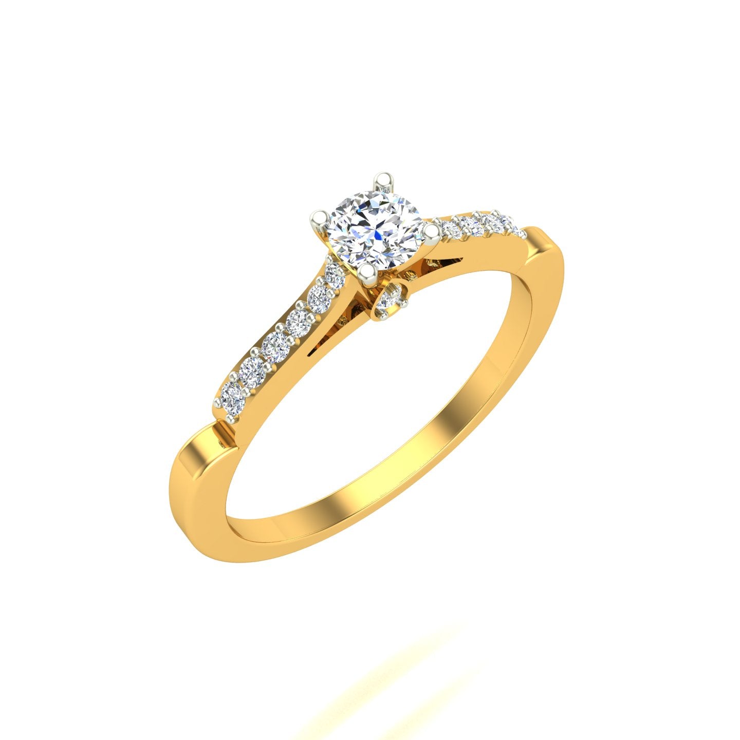 Pave-Set Cathedral Solitaire Ring