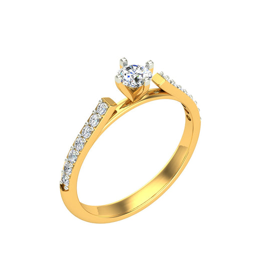 Asymmetric Split-Bypass Pave Solitaire Ring