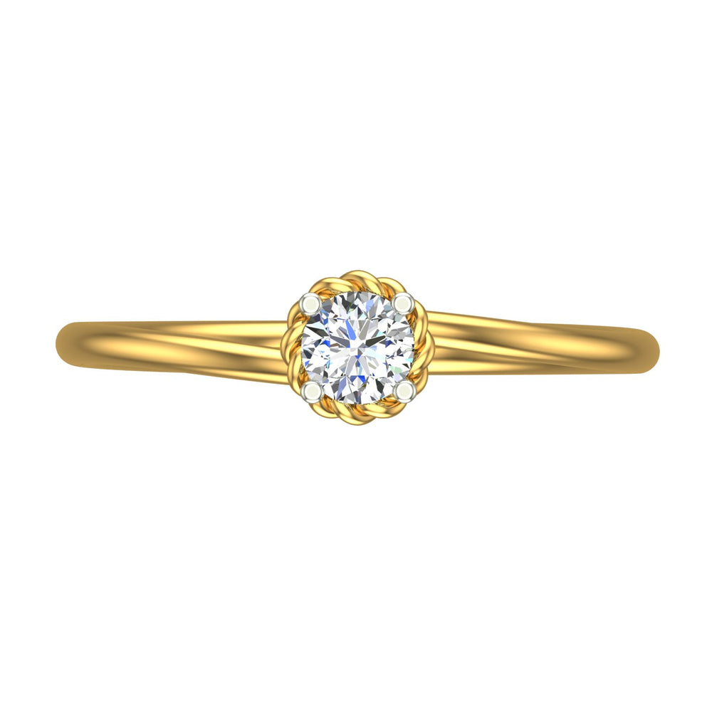 Twisted Rope Halo Solitaire Ring