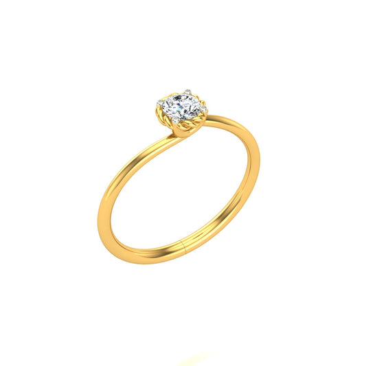 Twisted Rope Halo Solitaire Ring