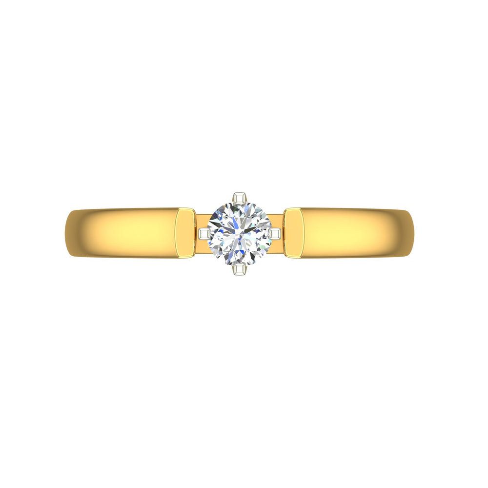 Asymmetric Flat-Top Bypass Solitaire Ring