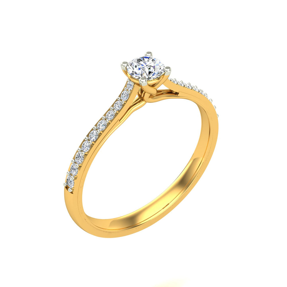 Asymmetric Crossover Pave Solitaire Ring