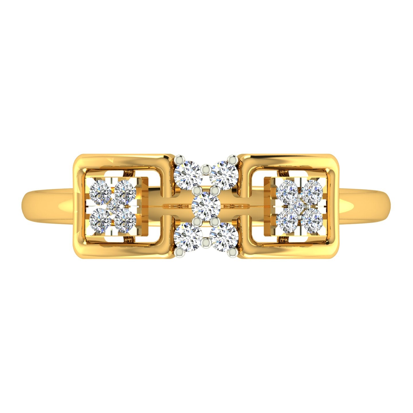 Twin Blossom Diamond Ring