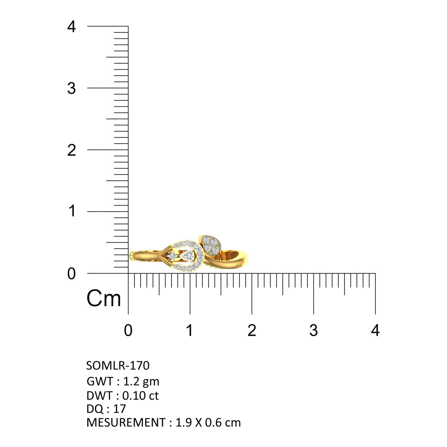 Twin Drop Yellow Gold Diamond Ring