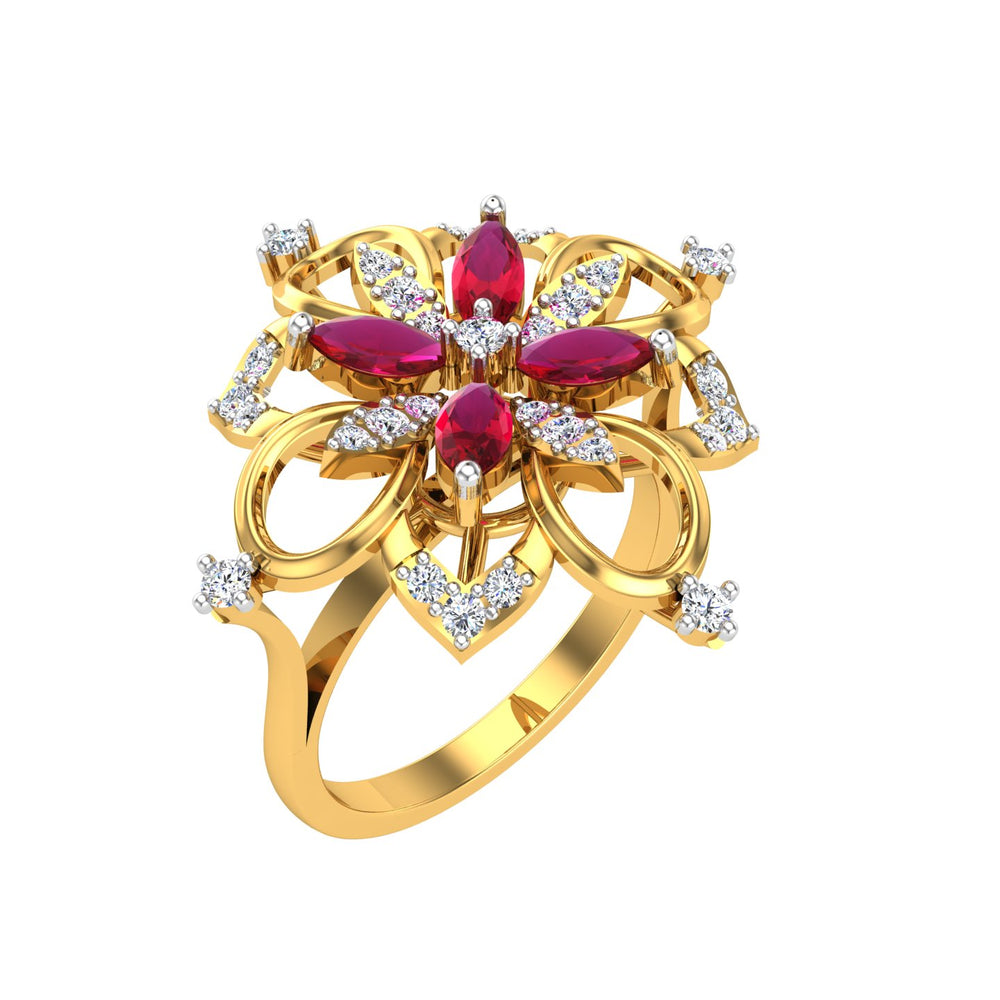 Diamond, and Ruby Ring
