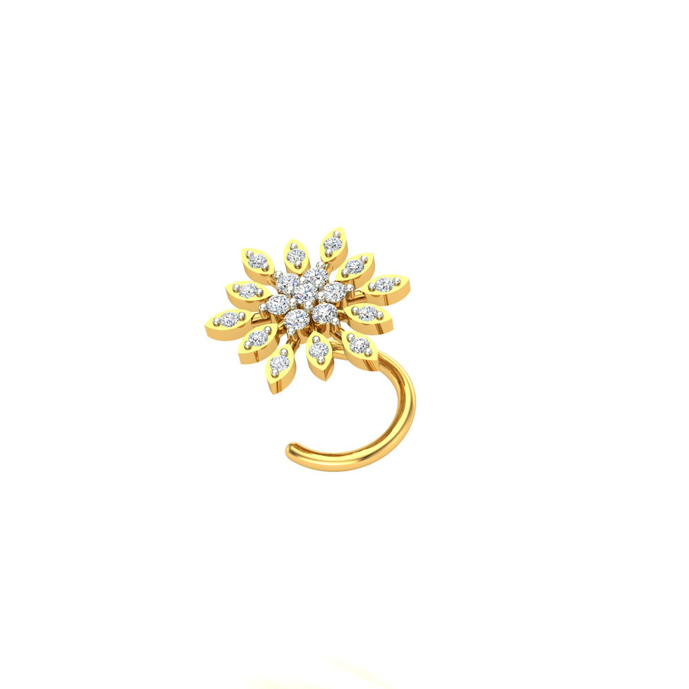 Sunflower Spark Diamond Nose Pin