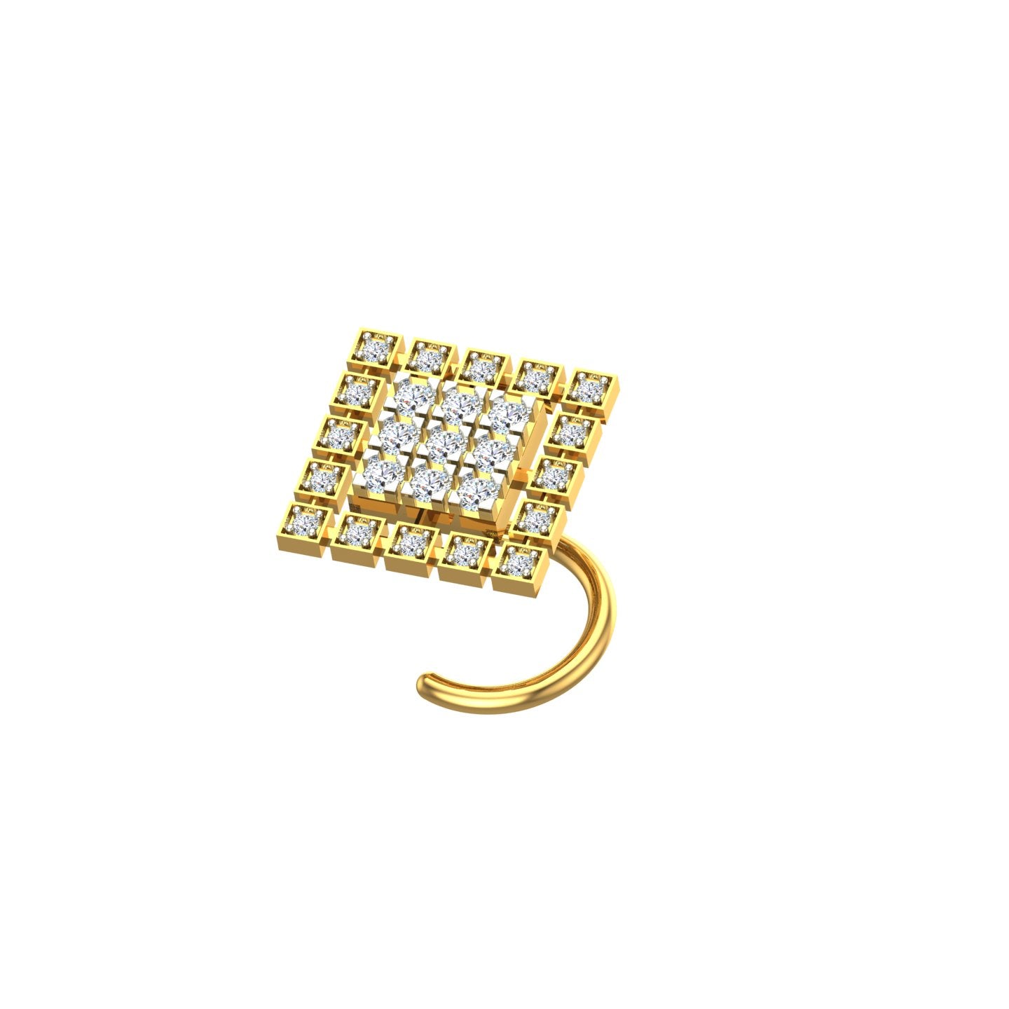 Royal Grid Diamond Nose Pin