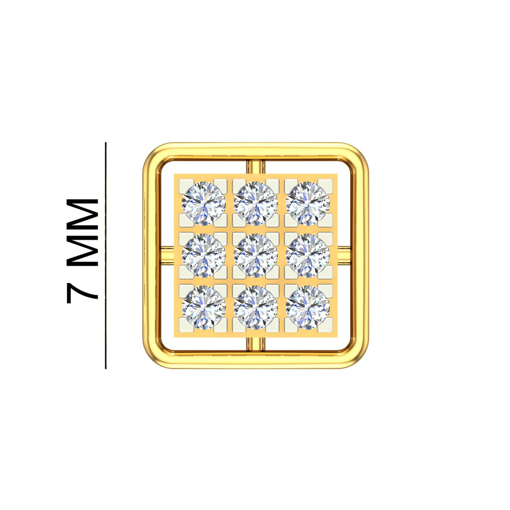 Elegant Square Spark Nose Pin