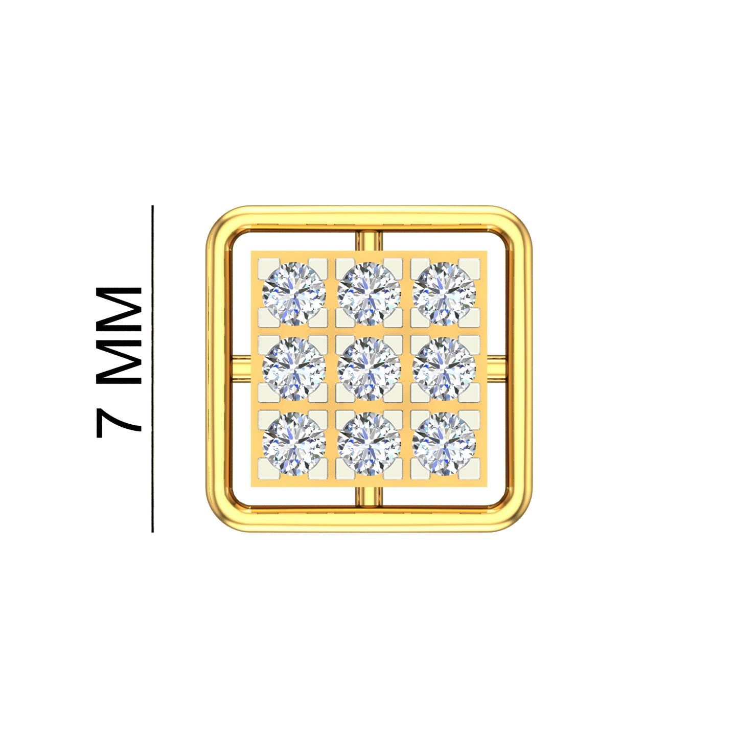 Elegant Square Spark Nose Pin