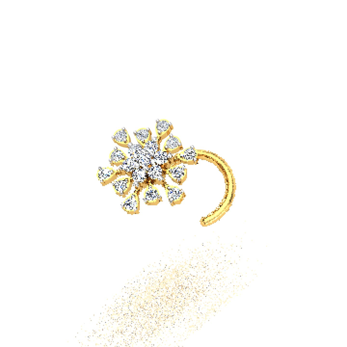 Radiant Blossom Diamond Nose Pin