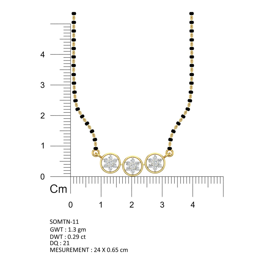 Trinity Halo Diamond Mangalsutra