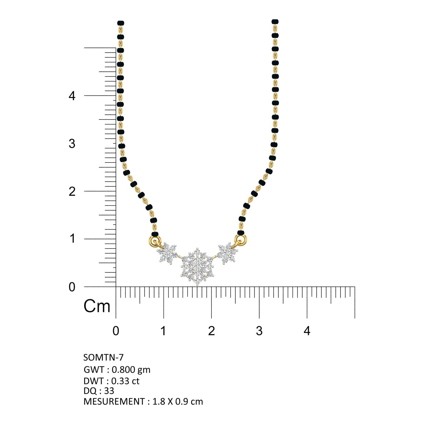 Trinity Blossom Diamond Mangalsutra