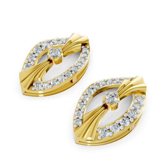 Radiant Leaf Diamond Stud tops