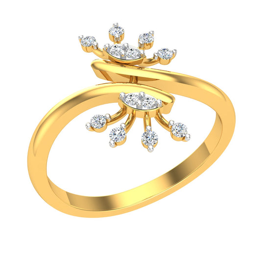Twin Blossom Spark Ring