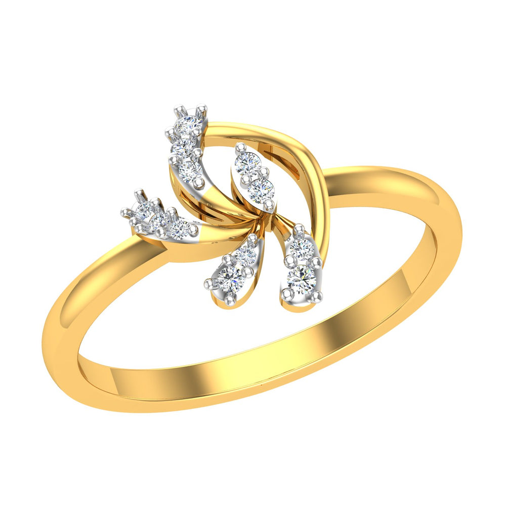Golden Petal Cascade Ring