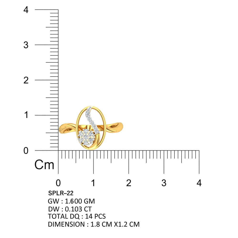 Oval Flower Cluster Gold Diamond Ring