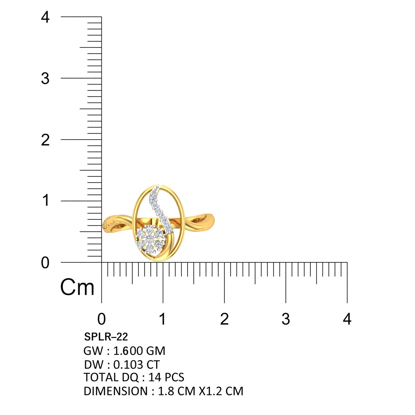 Oval Flower Cluster Gold Diamond Ring