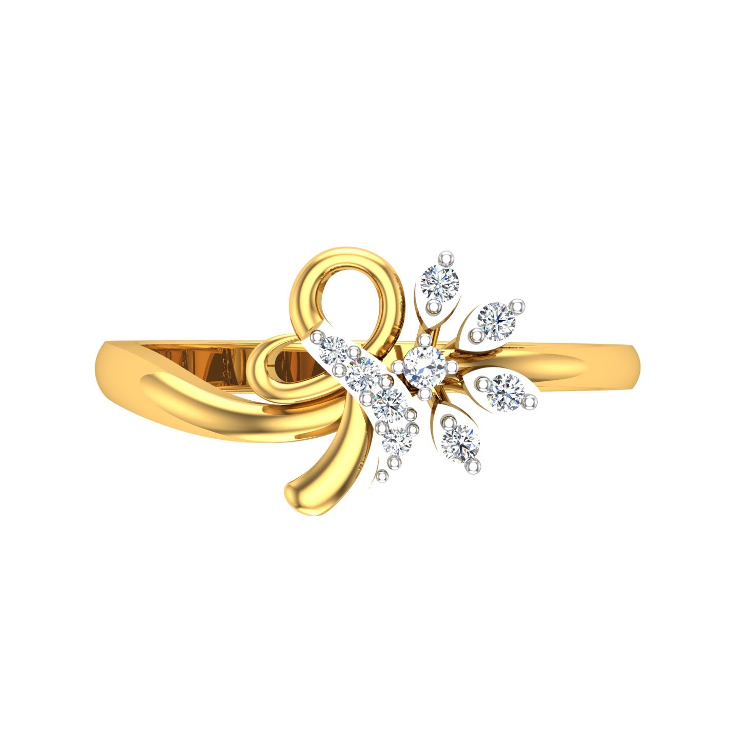Floral Wave Diamond Ring