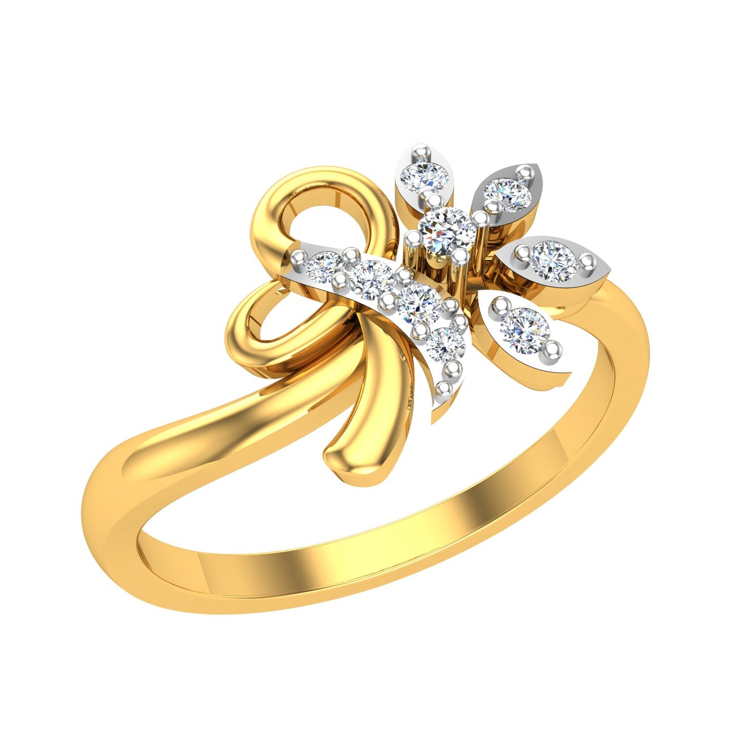 Floral Wave Diamond Ring