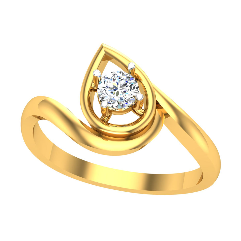 Teardrop Solitaire Diamond Ladies Ring