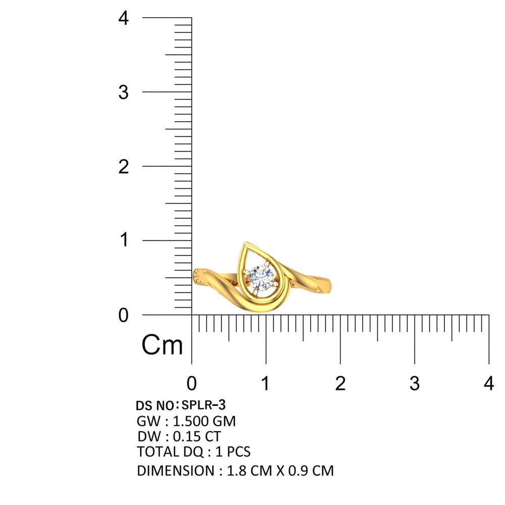 Teardrop Solitaire Diamond Ladies Ring