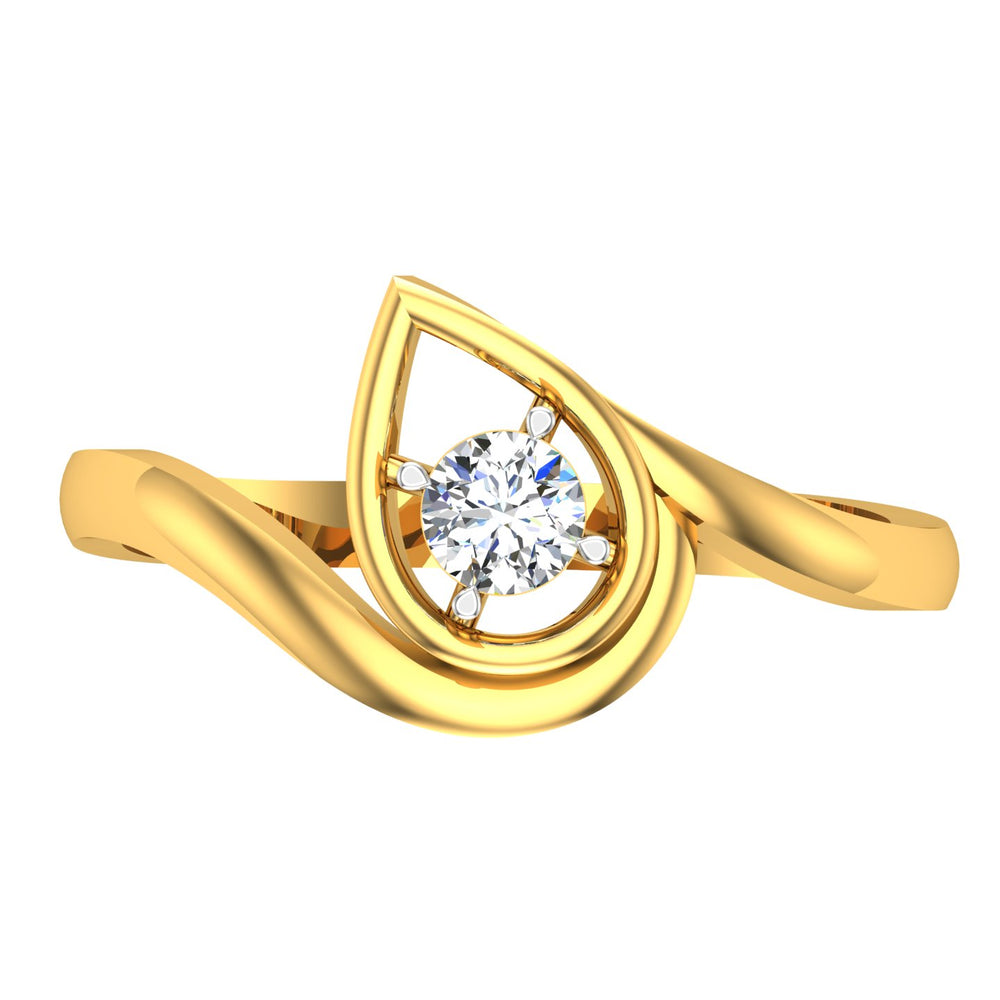 Teardrop Solitaire Diamond Ladies Ring