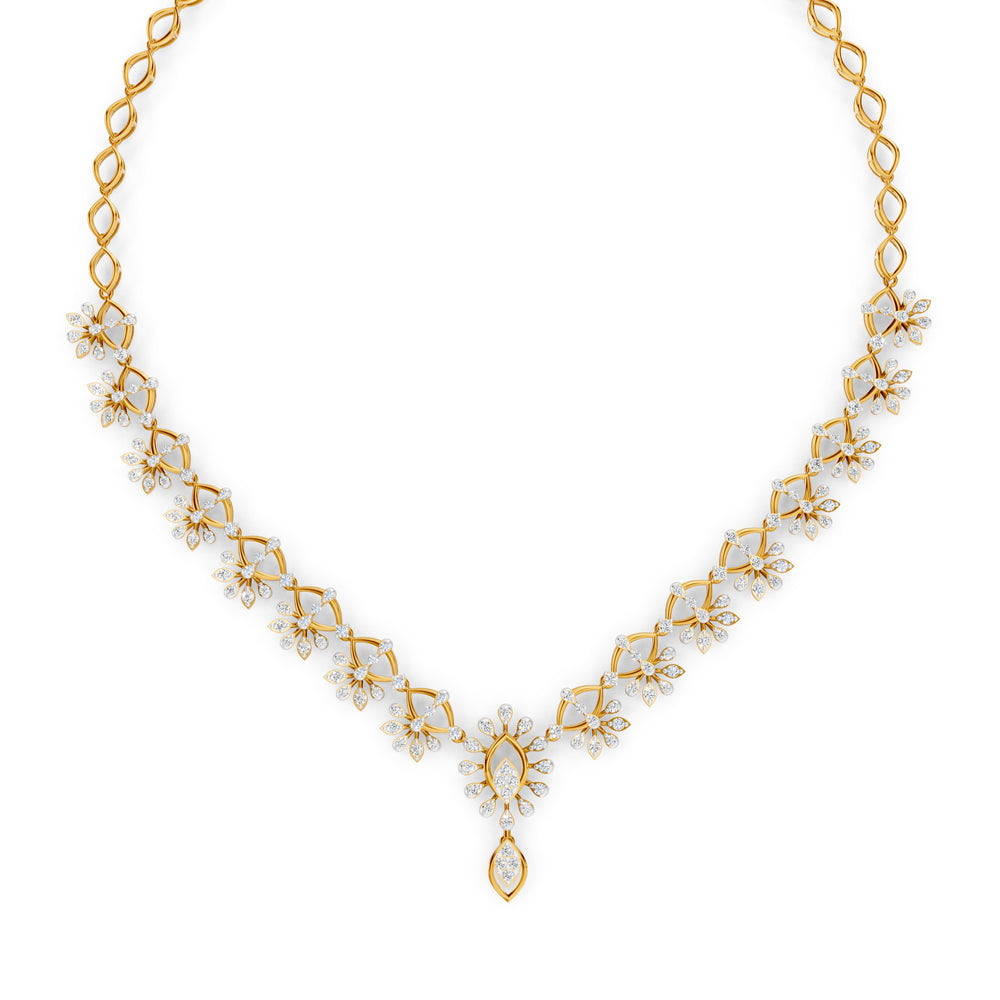 Floral Cascade Diamond Necklace